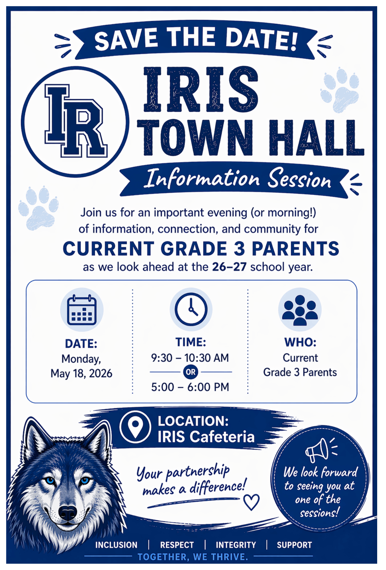 IRIS Town Hall Information Session ~ Grade 3 Parents